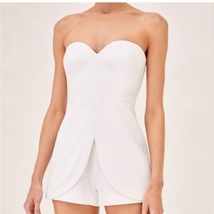 Alexis Small Bradshaw White Romper Strapless